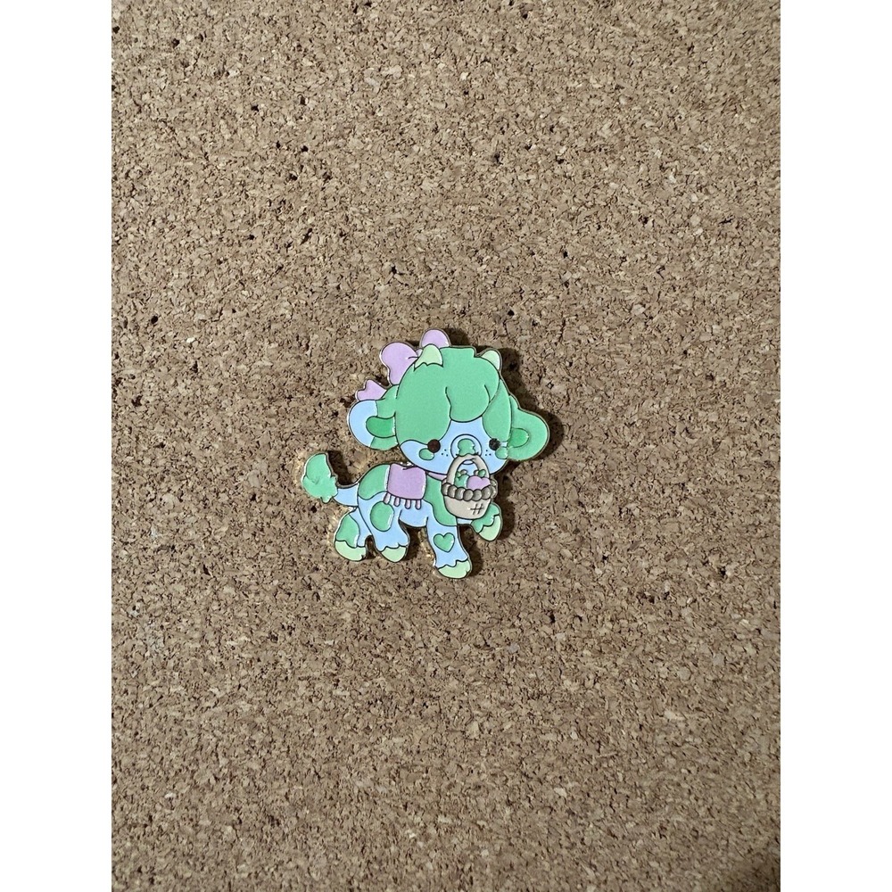 Bright Bat Autumn Cow Green  Apple Cow Enamel Pin
